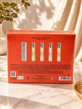 ATKINSONS LONDON HERITAGE ORANGE TRAVEL SET